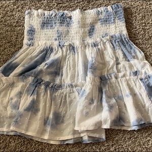 Blue and White Tie-dye Skirt